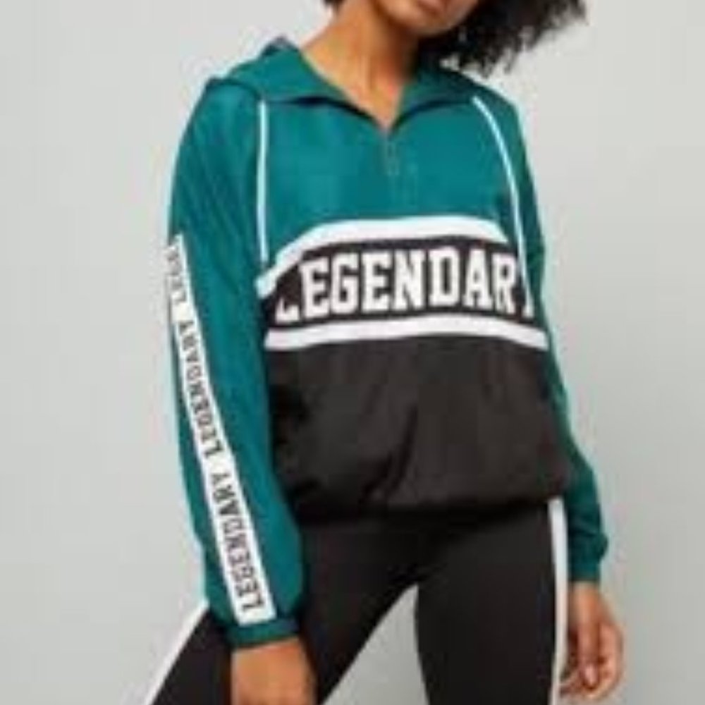 Legendary Colorblock Striped Graphic Windbreaker